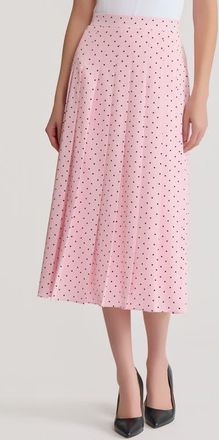 Kasper Polka Dot Pleated Skirt in Tutu Pink/Black at Nordstrom, Size X-Small