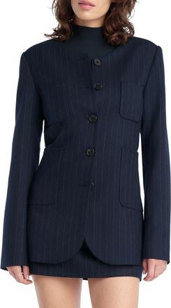 Favorite Daughter The Busy Woman Pinstripe Jacket in Navy Pinstripe at Nordstrom, Size X-Small