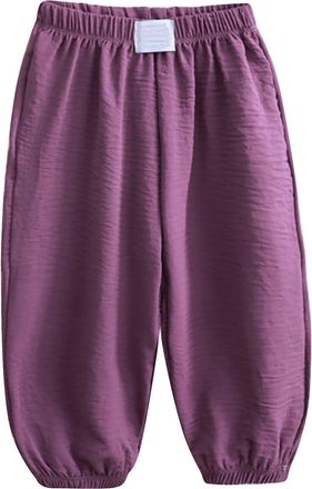 Generic Boys And Girls Summer Anti Thin Loose Trousers Pants Wide Legged Pants Baby Clothes For Girls Winter Outfits (Purple, 3-4 Years)