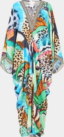 Camilla Butterfly Bohemia-Print T-Shape Long Kaftan