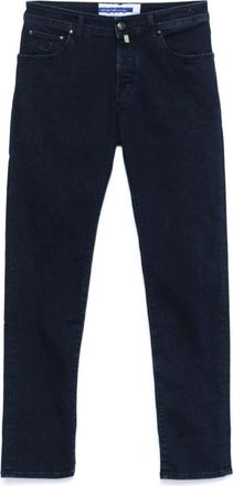 Jacob Cohen Slim Fit Navy Blue Denim Jeans - Heren - Slim Fit Jeans - Blauw - W35 - Denim - Jeans