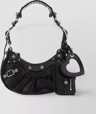 Balenciaga le cagole xs leather embossed crocodile effect shoulder bag