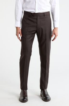Zanella Noah Classic Serge Wool Straight Leg Pants in Espresso at Nordstrom Rack, Size 30