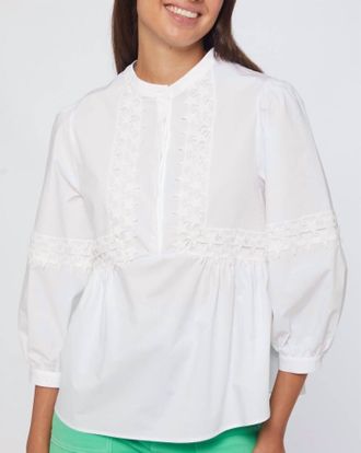 Vilagallo Jolie Poplin Top In White