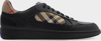 Burberry Men & apos;s Terrace Leather and Check Low-Top Sneakers