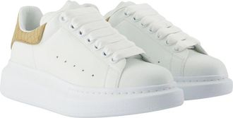 Alexander McQueen Womens Oversized Leather Sneaker White Calfskin