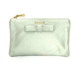 Prada Green Satin Clutch Bag (Pre-Owned)