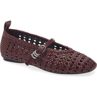 Rag & Bone Spire Woven Mary Jane Flat in Burgundy Woven at Nordstrom, Size 10.5Us