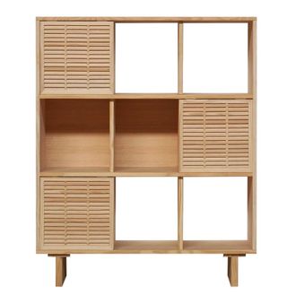 Naan Furniture Librer&iacute;a peque&ntilde;a de pino macizo natural 98 cm sin barnizar