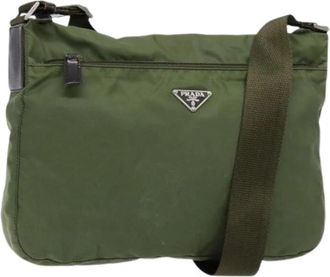 Prada Pre-owned Nylon prada-bags - Dames - Vintage Schoudertas - Groen - ONE Size - Nylon - Vintage