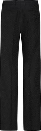 Etro jacquard straight-leg trousers - men - Wool/Cotton - 50 - Black