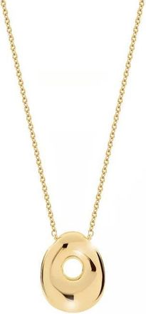 Jane Basch Puffed Initial Pendant Necklace in Gold - O at Nordstrom