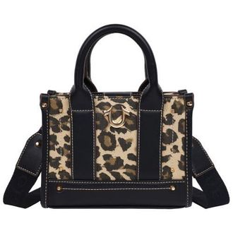 True Religion Leopard/PU Mini Tote in Leopard/black at Nordstrom