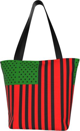 AOOEDM Tote Bag Frican America Flags Shopping Bags Small Reusable Market Bag Beach Tote Bags Travel Totes