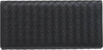 Bottega Veneta Black Intrecciato Long Wallet (Bi-Fold) (Pre-Owned)