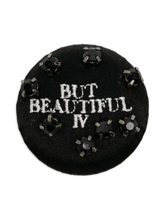 Undercover rhinestone-embellished silk brooch - unisex - Silk/Polyester/Brass - One Size - Black