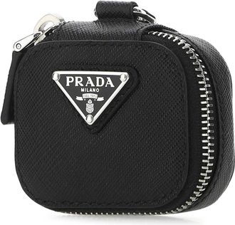 Prada Mens Black Leather Air Pods Case F0002 Vitello Extra-Accessori Accessory