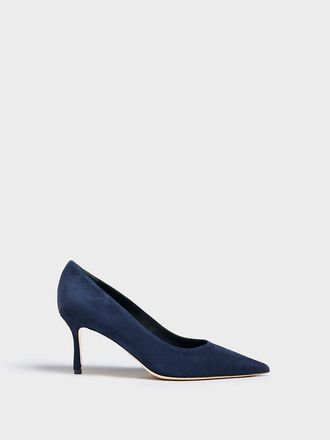 Marion Parke Classic Pump 70 Suede in Navy at Nordstrom, Size 39.5