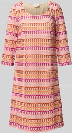 robe l&eacute;g&egrave;re Knielanges Strickkleid mit Rundhalsausschnitt in Pink, Gr&ouml;&szlig;e 40