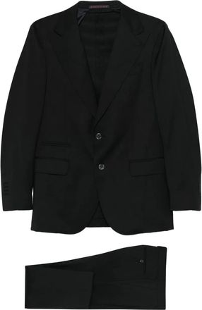 Bagnoli Sartoria Napoli peak-lapel single-breasted suit - Black