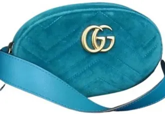 Gucci Gg Marmont Blue Velvet Fanny Pack (Pre-Owned)
