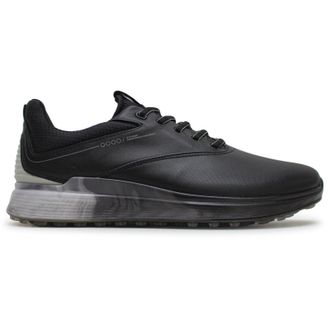Ecco Ecco Golf S Three 102944 Leather Mens Comfort Trainers - Black Concrete Black - Size:UK 12-12.5