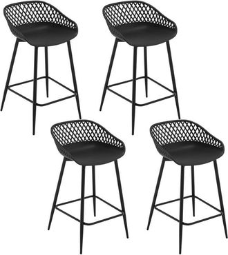 Woltu Woltu - 4x Bar Stools Breakfast Counter Chairs Bar Chairs Modern Stools for Kitchen Home Bar, Black