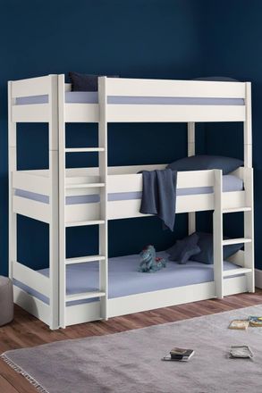 Julian Bowen Trio 3 Tier Triple Bunk Bed in White | Size: Single