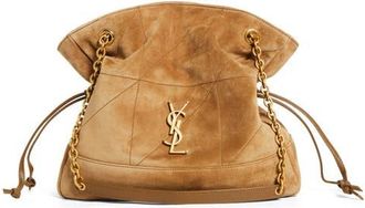 Saint Laurent Jamie Small Suede Shopper in Golden Leaf at Nordstrom