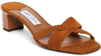 Jimmy Choo London Rori Block Heel Slide Sandal in Tan/Toasty at Nordstrom, Size 10.5Us