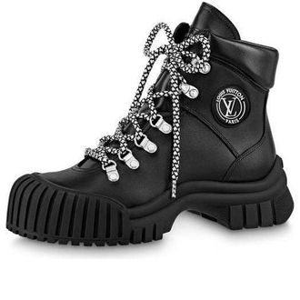 Louis Vuitton (WMNS) LOUIS VUITTON LV Ruby Flat Ranger Boots Black 1AAM5U