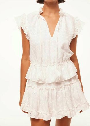 Misa Iliana Mini Dress In White Eyelet