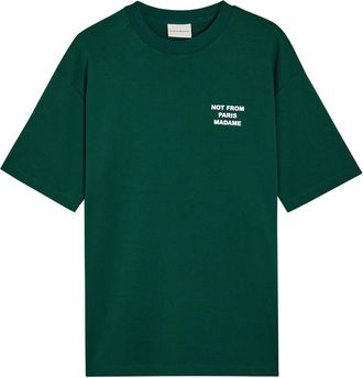 Dr&ocirc;le de Monsieur DR&Ocirc;LE DE Monsieur Le T-shirt Slogan Printed Cotton T-shirt - Dark Green - XL