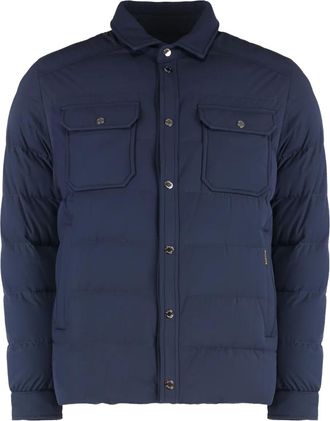 Moorer Giacca imbottita con colletto stile camicia - Blu