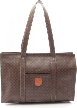 Celine Brown Coated Canvas Pvc Leather Handbag Tote Bag (Pre-Owned)