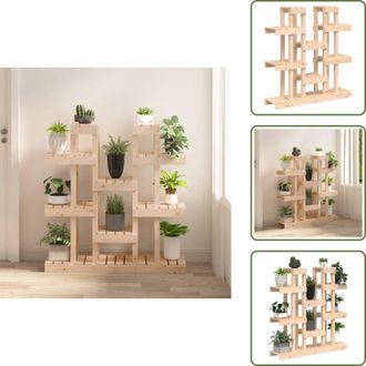 vidaXL The Living Store Supporto per Piante 104,5x25x109,5 cm in Legno Massello di Pino - Porta piante