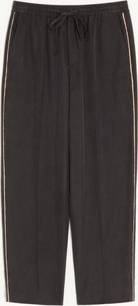 Valentino Pantalone Valentino in seta lavata con piping laterale a contrasto Uomo NERO 44