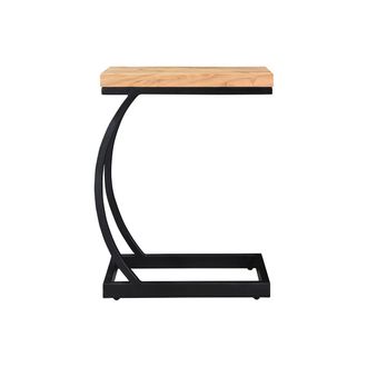 Miliboo Mesa Auxiliar En Acacia Y Metal Negro Break