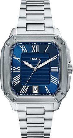 Fossil Crosby Bracelet Watch, 42mm x 30mm in Blue/silver at Nordstrom