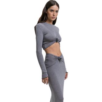 Mother of All Papper Ripple Crop T Shirt in Grey at Nordstrom, Size X-Small