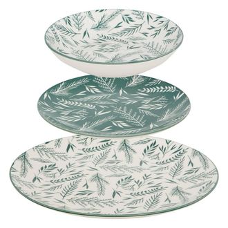 Atmosphera Agathe Servicio De Mesa 12 Pieza(s) Verde D26,5xp2,4cm - Atmosphera Cr&eacute;ateur DInt&eacute;rieur