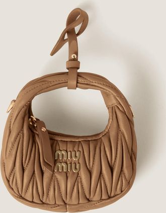 Miu Miu Wander matelass&eacute; nappa leather micro hobo bag
