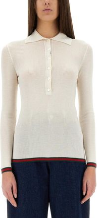 Gucci Poloshirt aus Kaschmir und Seide