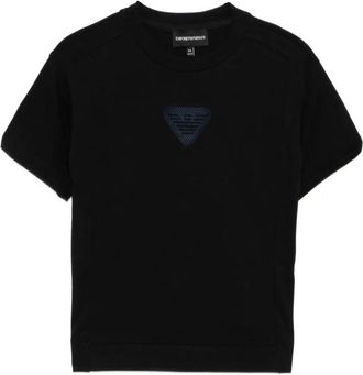 Emporio Armani logo-embroidered T-shirt - kids - Cotton - 12 yrs - Blue