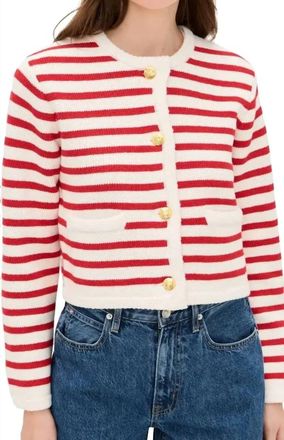 English Factory Suzy Cardigan In Red/white