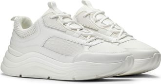 Mallet Footwear Mens Cyrus Trainers in White Leather - Size UK 12