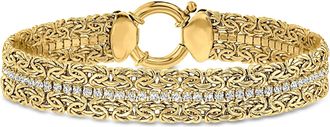 Ross-Simons CZ Byzantine Bracelet in 18kt Gold Over Sterling