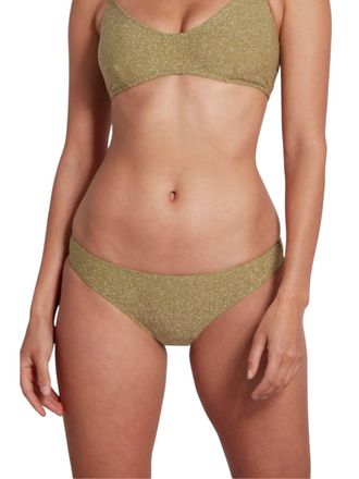 Sauipe Swimwear Jenna Classic Brief Bikini Bottom Lurex In Green