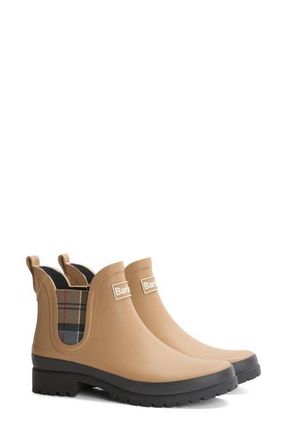 Barbour Mallow Wellington Waterproof Chelsea Boot in Beige/Dress Tartan at Nordstrom, Size 7