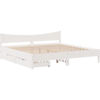 vidaXL Estructura De Cama Con Cajones Madera Maciza De Pino 200x200 Cm Vidaxl